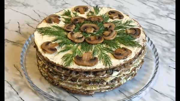 Рецепт печёночного торта. Как приготовить печеночный торт с грибами и сыром